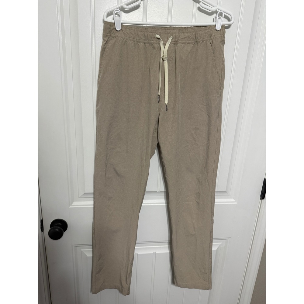 Fair Harbor Pants Mens Medium The One Pant Khaki Tan Stretch Sustainable EUC